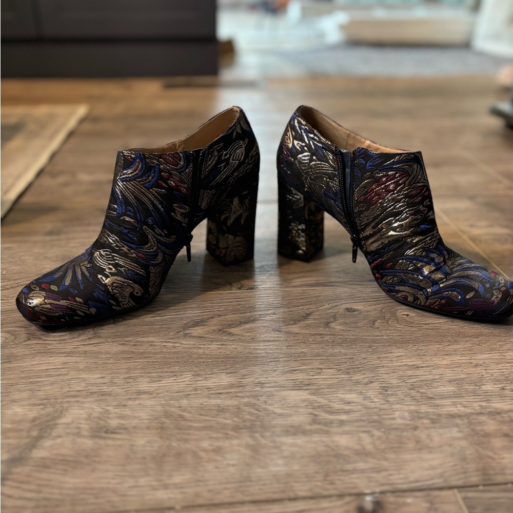 Naturalizer Brocade Multicolor and Metallic Ankle Boots - Picture 2 of 5